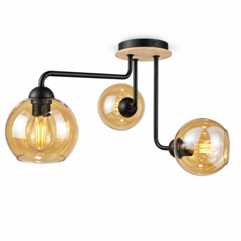 Lampa sufitowa 3xE27 MONDE WOOD