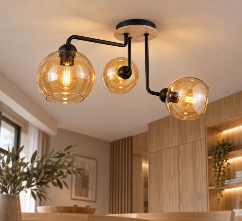 Lampa sufitowa 3xE27 MONDE WOOD