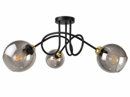 Lampa sufitowa 3xE27 RING BLACK/GOLD