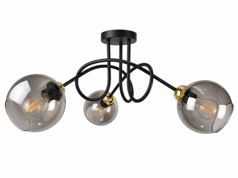 Lampa sufitowa 3xE27 RING BLACK/GOLD