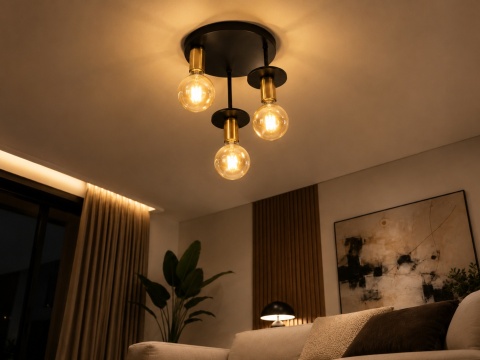 Ceiling Lamp 3xE27 SATURN BLACK