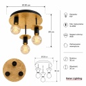 Lampa sufitowa 3xE27 SATURN GOLD