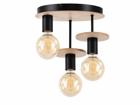 Lampa sufitowa 3xE27 SATURN NATURAL/BLACK