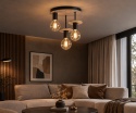 Lampa sufitowa 3xE27 SATURN NATURAL/BLACK