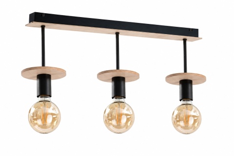 Lampa sufitowa 3xE27 SATURN NATURAL/BLACK