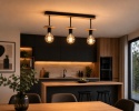 Lampa sufitowa 3xE27 SATURN NATURAL/BLACK