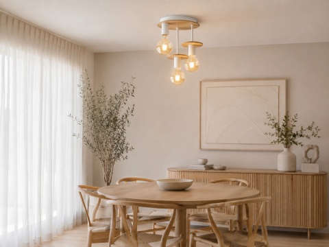 Lampa sufitowa 3xE27 SATURN NATURAL