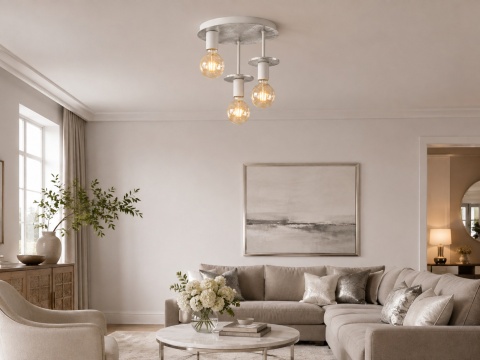 Ceiling Lamp 3xE27 SATURN SILVER