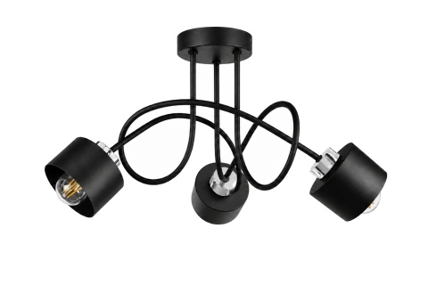 Ceiling Lamp 3xE27 SIMPLY BLACK/SILVER