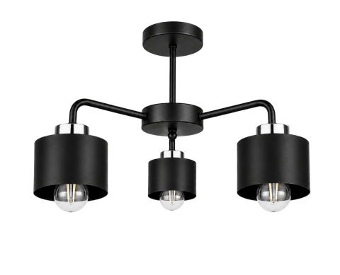 Lampa sufitowa 3xE27 SIMPLY BLACK/SILVER