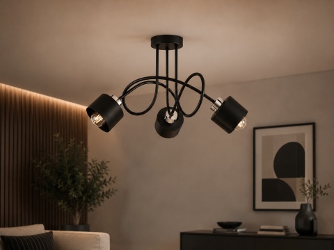 Ceiling Lamp 3xE27 SIMPLY BLACK/SILVER