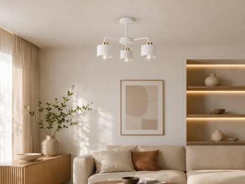 Ceiling Lamp 3xE27 SIMPLY WHITE/GOLD
