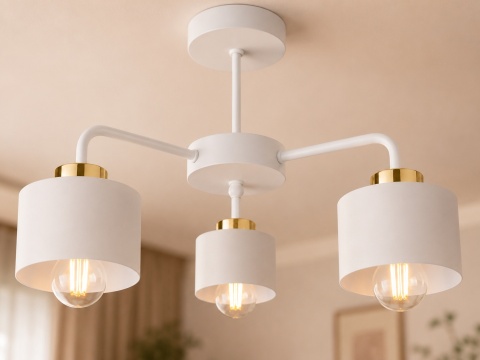Ceiling Lamp 3xE27 SIMPLY WHITE/GOLD