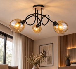 Lampa sufitowa 3xE27 VENUS WOOD