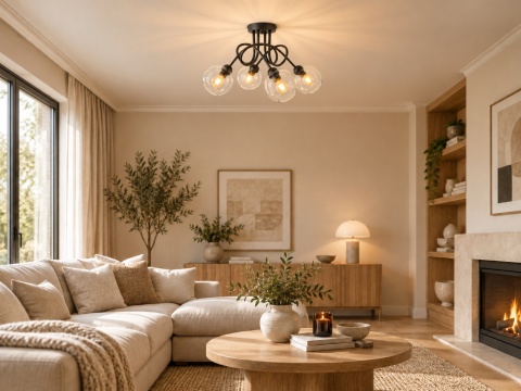 Ceiling Lamp 4xE27 EVIE BLACK