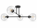Lampa sufitowa 4xE27 VASCO BLACK/CLEAR