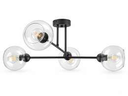 Lampa sufitowa 4xE27 VASCO BLACK/CLEAR