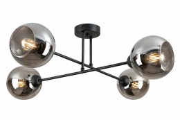 Lampa sufitowa 4xE27 VASCO BLACK/SMOKY