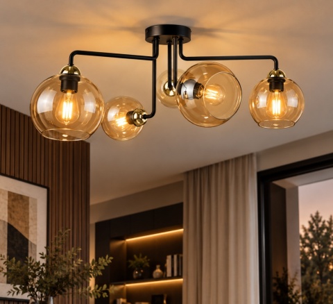 Lampa sufitowa 5xE27 MONDE GOLD