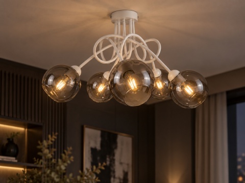 Ceiling Lamp 5xE27 RING WHITE