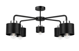 Lampa sufitowa 5xE27 SIMPLY BLACK/SILVER