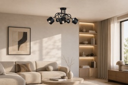 Lampa sufitowa 5xE27 SIMPLY BLACK/SILVER