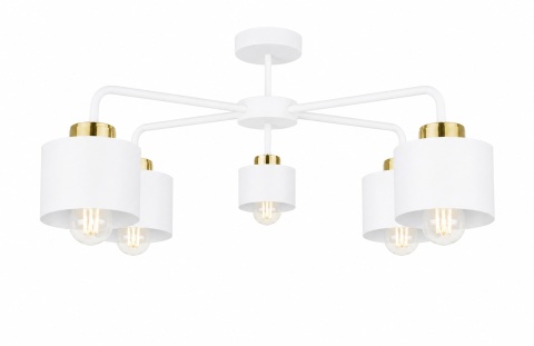 Lampa sufitowa 5xE27 SIMPLY WHITE/GOLD