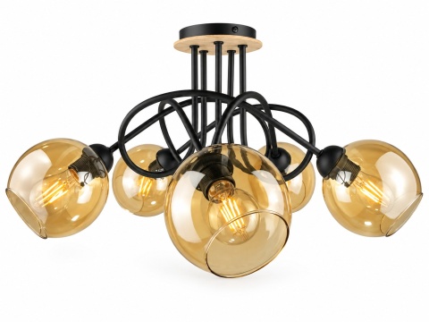 Lampa sufitowa 5xE27 VENUS WOOD