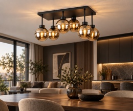 Lampa sufitowa 6xE27 Dea Black/Honey
