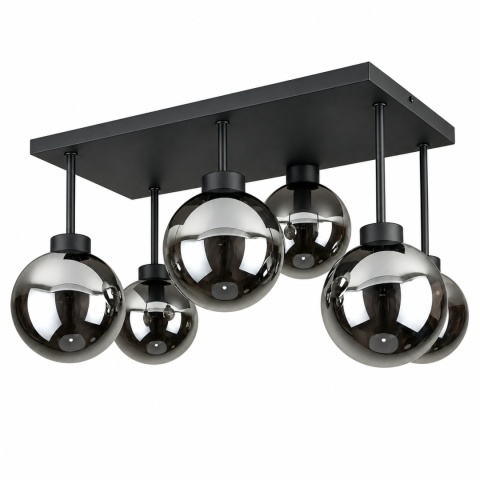 Ceiling Lamp 6xE27 Dea Black/Smoky