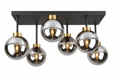 Lampa sufitowa 6xE27 Dea Gold/Smoky