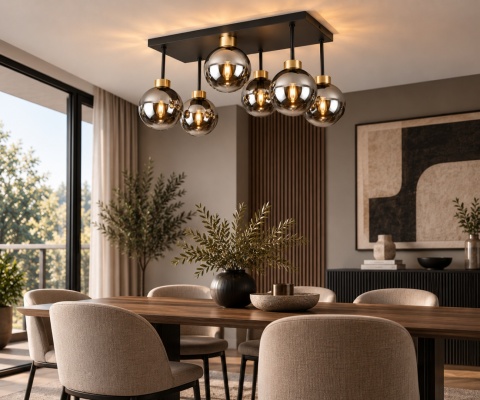 Lampa sufitowa 6xE27 Dea Gold/Smoky