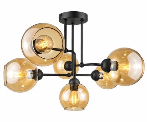 Lampa sufitowa 6xE27 MONDE BLACK