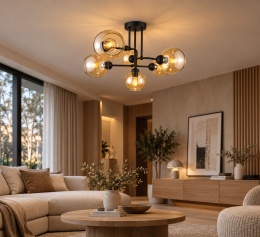 Lampa sufitowa 6xE27 MONDE BLACK