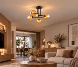 Lampa sufitowa 6xE27 MONDE GOLD