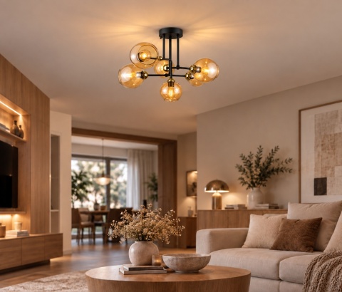 Lampa sufitowa 6xE27 MONDE GOLD