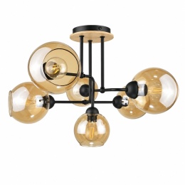 Lampa sufitowa 6xE27 MONDE WOOD
