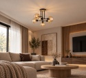Lampa sufitowa 6xE27 MONDE WOOD