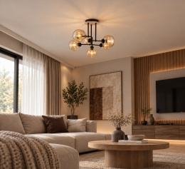 Lampa sufitowa 6xE27 MONDE WOOD