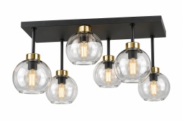 Lampa sufitowa 6xE27 Nessa Gold/Clear