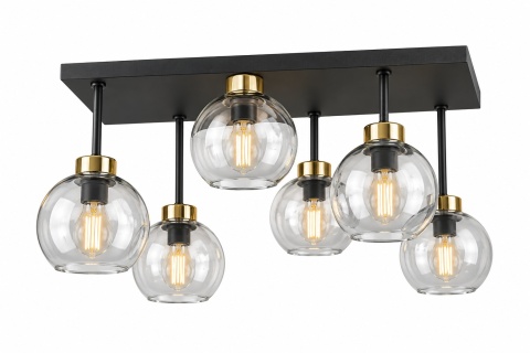 Lampa sufitowa 6xE27 Nessa Gold/Clear