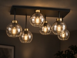 Lampa sufitowa 6xE27 Nessa Gold/Clear