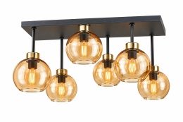 Lampa sufitowa 6xE27 Nessa Gold/Honey