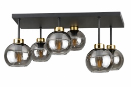 Lampa sufitowa 6xE27 Nessa Gold/Smoky