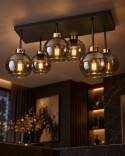 Lampa sufitowa 6xE27 Nessa Gold/Smoky