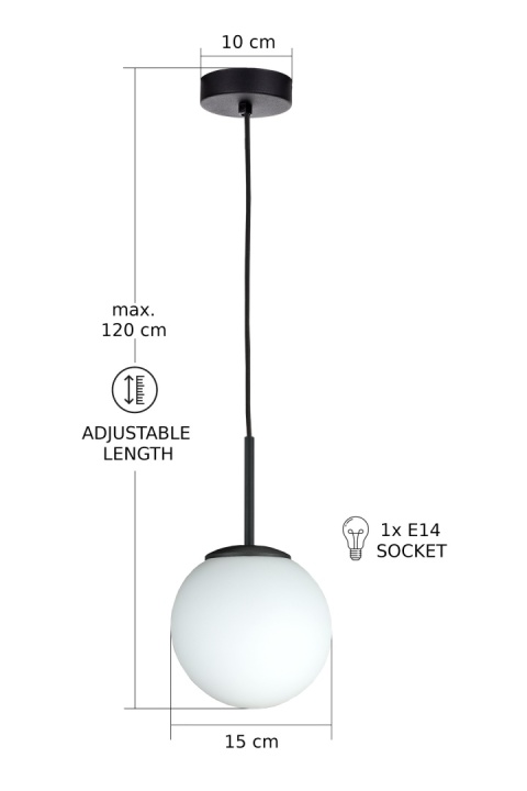 Pendant Lamp 1xE14 Mondi Black