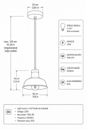 Lampa wisząca 1xE27 HEBE BLACK