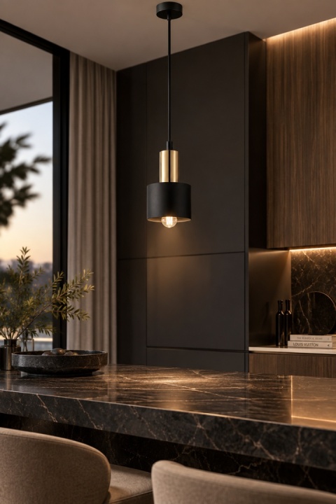 Lampa wisząca 1xE27 LUCE BLACK GOLD