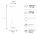 Lampa wisząca 1xE27 LUCE BLACK GOLD