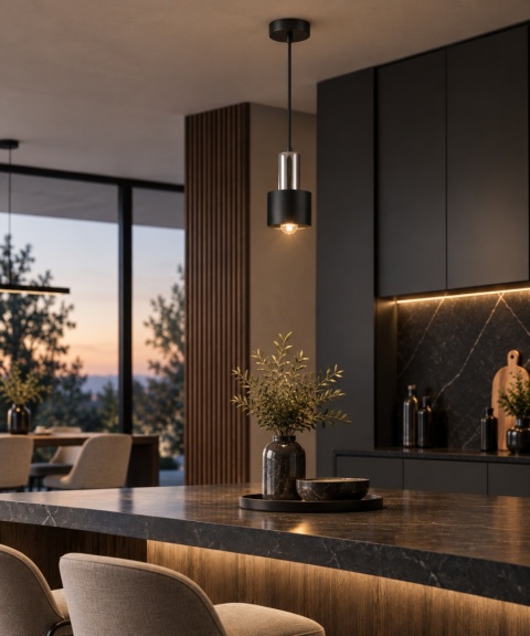 Lampa wisząca 1xE27 LUCE BLACK SILVER